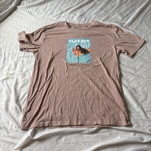 Pacsun Playboy‎ Shirt "Eugena Washington" Short Sleeve Pink Size Large Pre-Owned